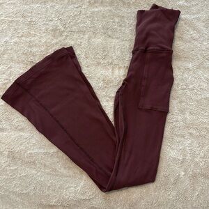 Chocolate Brown Aerie Flared Leggings